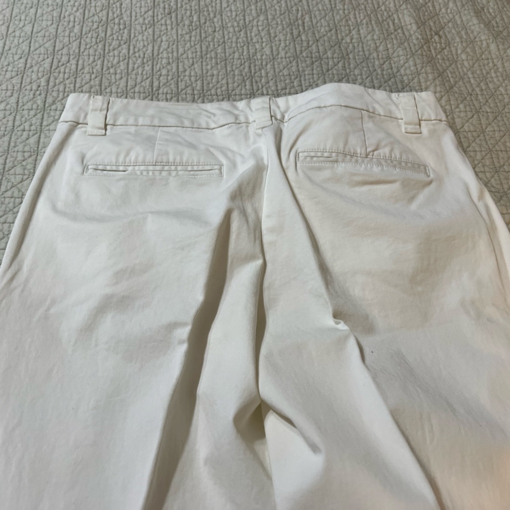 GAP White Straight Leg Pants Casual Cotton Blend